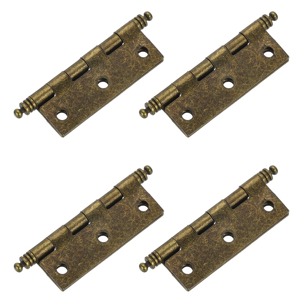 4 Pcs Non-Mortise Hinges, Cabinet Door Hinges for Closet Window, Bronze