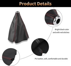 Shifter Boot Universal, PU Leather Shift Boot Retainer Stick Shift Sleeve Gear S