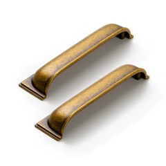 6 PCS Antique Brass Cup Pulls Zinc Alloy Kitchen Hardware 5 Inch Hole
