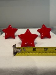 3 Ceramic Knobs STAR Drawer Pull Cupboard Door/ Closet Doorknobs *** CUTE***!!