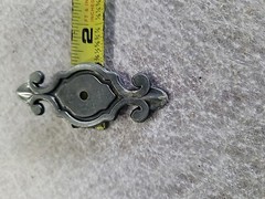 Knob And Backplate Set Antique Pewter Finish 1.25 In Diameter Knob