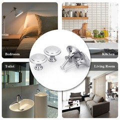 40 Pcs Stainless Steel Cabinet Door Handles Drawer Pulls Knobs Bathroom Kitchen