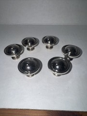 Set of 6 Round Cabinet Knobs Polished Nickel Chrome Drawer Pulls Modern Hardware