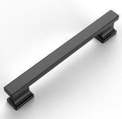 Amerdeco Modern Matte Black Cabinet Pulls, 5 Inch Centers, 6 Pack, ZH00013