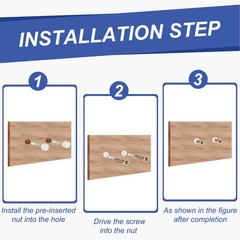 50Pcs M4 x 8mm Plastic Hinge Dowel Inserts with Threaded with Screws White