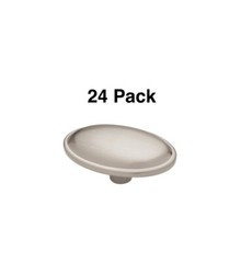 24 Pk~ Brainerd Lindsey 1-3/4 in. Satin Nickel Oval Cabinet Knob Knobs