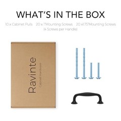 Cabinet Handles Solid Pulls 3 Inch Pack | 3 inches Hole Center 10 Matte Black