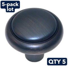 NEW 5-pack lot Amerock Sterling Traditions Oil-Rubbed Bronze 1 1/8″ Cabinet Knob