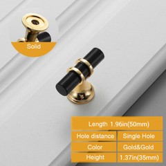 T Bar Pull Handle Alloy Kitchen Bathroom Cabinet Drawer Hardware Knob Black Gold