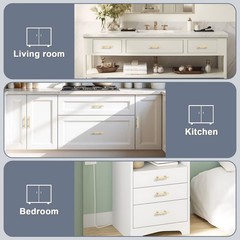 Cabinet Pulls 3inch(76mm) Gold Champagne T Shaped 5inch Total Length – Elegant