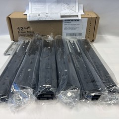 Pofozer 12″ black soft drawer slides ,steel weight limit 100 lb 6 pair