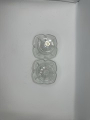 Vintage JG Durand France Florence Crystal Flower Candle Holders Pair