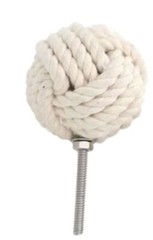 White Cotton Rope Door Cabinet drawer Knobs pull length 2.4 inch