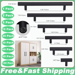 Black Square Brushed Satin Stainless Steel Kitchen Cabinet Hardware Pull Handles
