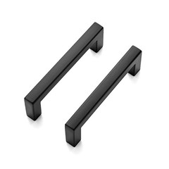 Matte Black Cabinet Handles Solid Cabinet Pulls, 3 Inch Cc, 30 Pack | Zinc