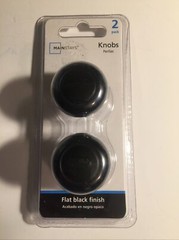 NEW 2-pack of MAINSTAYS Knobs, Flat Black Finish Drawer Pulls BRAND NEW 2007152