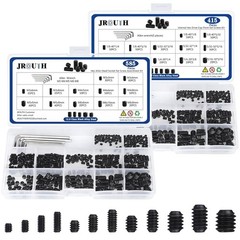 1000pcs Metric + SAE Set Screw Assortment Kit, Internal Hex Drive Cup-Point A…