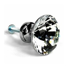 30MM Clear Cabinet Knobs Crystal Glass,Diamond Cut,Door Knobs,with Screws