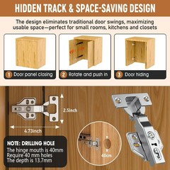 Cabinet Pocket Door Slide Kit, Inset Sliding Hardware for Hidden Cabinet Door…