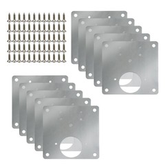 10 Pcs Cabinet Hinge Fixing Plate5 Hole Model Durable Stainless Steel Hinge F…