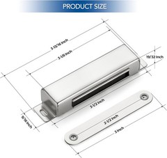 Cabinet Door Magnets, 90 Lbs Strong Magnetic Catch, Heavy Duty, 2 Pack, Silver
