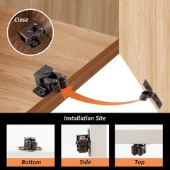 20 Pcs Cabinet Door Latch and Catch Hardware Double Brown Antique Copper