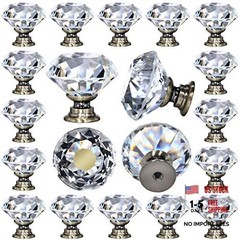 12 Packs Crystal Cabinet Knobs Drawer Pulls and Knobs 30 Mm-12 Pcs Bronze