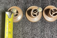 Lot of 4 Vintage Light Brown Round Bi Fold Plastic Door Knobs – Screws Included!