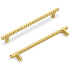 Pack Modern Cabinet Pulls 7.6 Inch(195mm) 6.3 Inch Hole Center 10 Brushed Gold