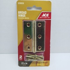 ACE Broad Hinge SOLID BRASS 2 Pack 2-1/2″ #5299938