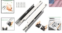 Undermount Soft Close Drawer Slides, 22 Inch, 100lb Capacity – 6 Pairs