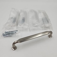 Brushed Satin Nickel Cabinet Handles Drawer Pulls 5pc Modern Farmhouse Hardware