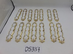 Vintage Ajax 4132 backplate cabinet drawer cupboard 3″ CC (14 Pack) Gold & White