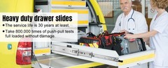 Heavy Duty 22″ Locking Drawer Slides – Full Extension, 250 lb Capacity, Side Mou