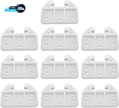Set of 10 White Plastic Drawer Guides Sturdy Rear Drawer Brackets