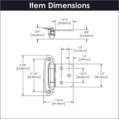 Hickory Hardware P244-VP Full Inset Cabinet Hinge, 1 PAIR