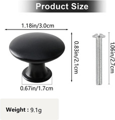 Black Knobs for Chest of Drawers, 12 Pack Vintage Kitchen Cabinet Pulls Round Me