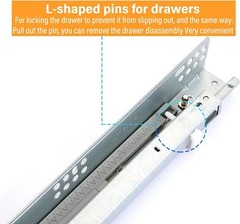 Drawer Slide,Under-Mount Concealed Self Soft Close Under，Concealed Cabinet Fu…