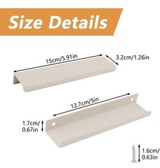 35 Pack – 150 mm (5.9”) Modern Cabinet Edge Pull – Beige – Aluminum