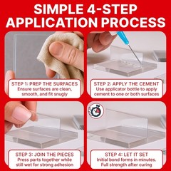Clear Acrylic Bonding Cement 4 oz – Fast-Setting Adhesive for Plexiglass & Plast