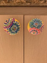 Hand Painted Knobs / Drawer Pulls – Set Of 2