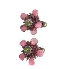Shabby Chic Acrylic Drawer Cabinet Hardware Pull Knobs Flower Petals Set of 2