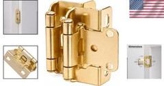 50 Pack 1/2″ Gold Cabinet Hinges – Self-Closing Wrap