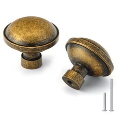 Pack Drawer Knobs 1-1/4 Inch Kitchen Cabinet Knob(1-1/4 In) 10 Antique Brass