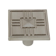 GlideRite 1-1/4″ Craftsman Square Cabinet Hardware Knob Satin Nickel 82929-SN-1