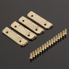 4/12pcs Hinges Furniture Jewelry Gift Box Wardrobe Cabinet Gold Hinges + Screws