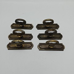Vintage KBC Keller Brass Co Key w/ Back Plate Brass Door Drawer Pulls – Lot of 6