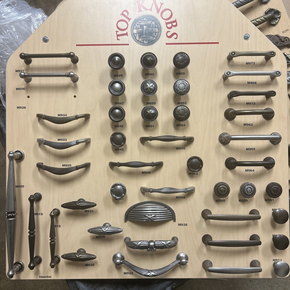 Top Knobs Cabinet Pulls And knobs From Display (Display Board Not Included).