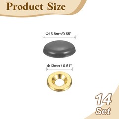 14Pcs, 16.8mm Decorative Caps Cover Nails Zinc Alloy Screw Covers Caps Grey