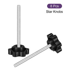 8Pcs Clamping Screw Knob, M4 x 50mm Hex Shaped Star Knob, 25mm Dia
